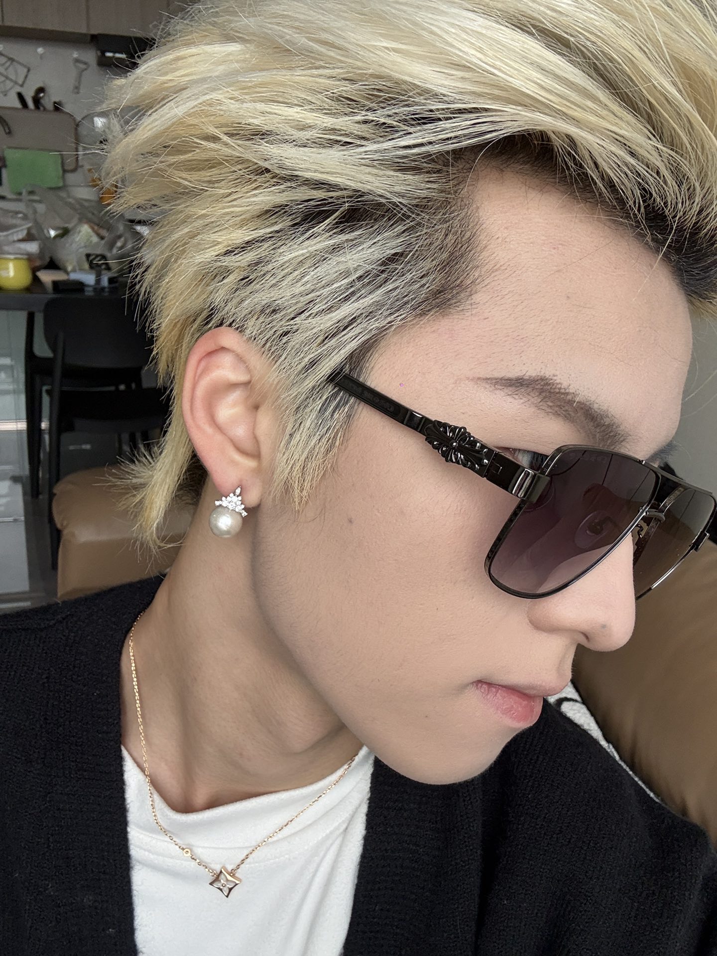   模特图 新款 眼镜界的爱马仕 Chromehearts 克罗心眼镜 男女款太阳镜 金 镜架 顶级品质