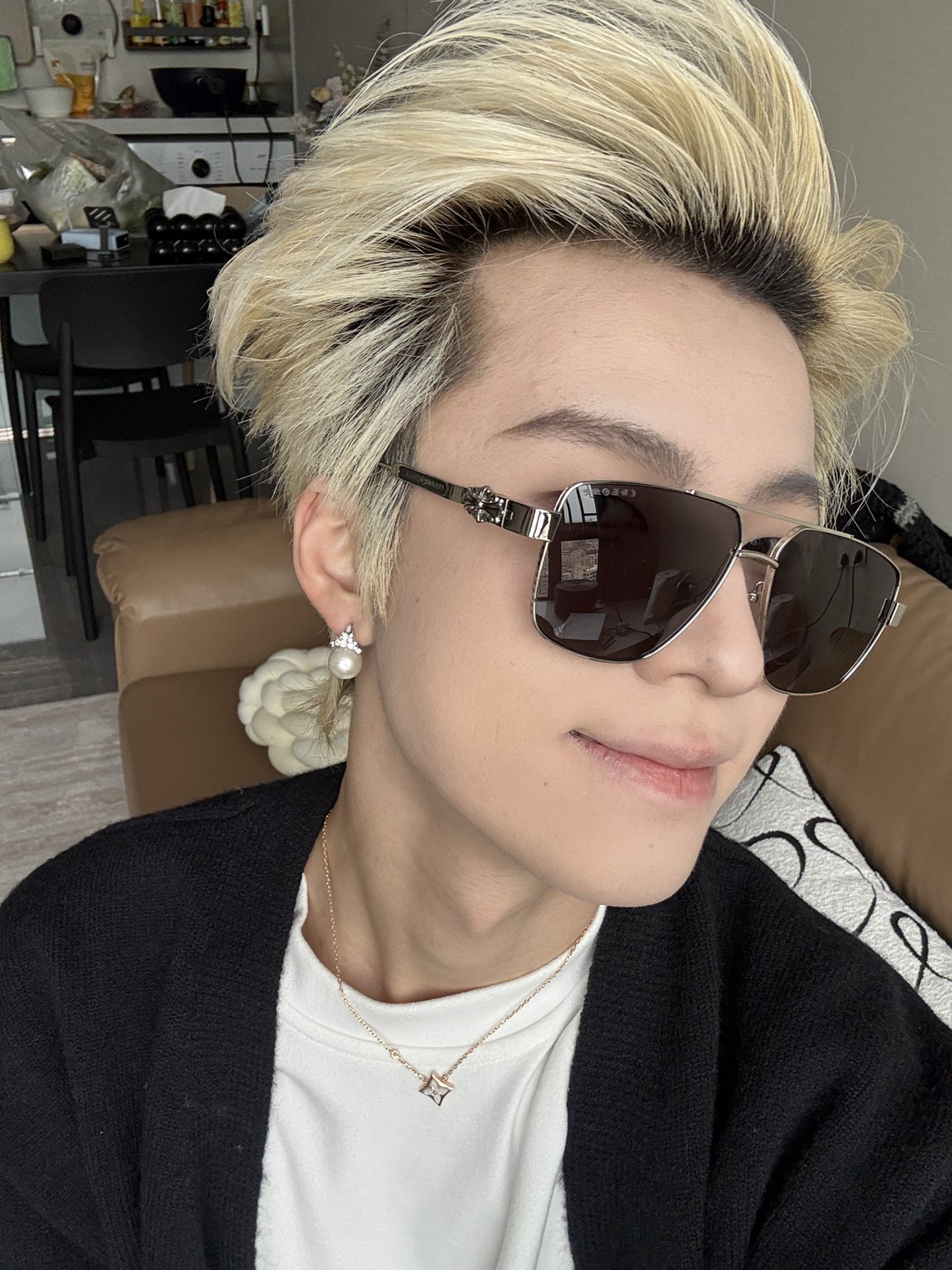   模特图 新款 眼镜界的爱马仕 Chromehearts 克罗心眼镜 男女款太阳镜 金 镜架 顶级品质