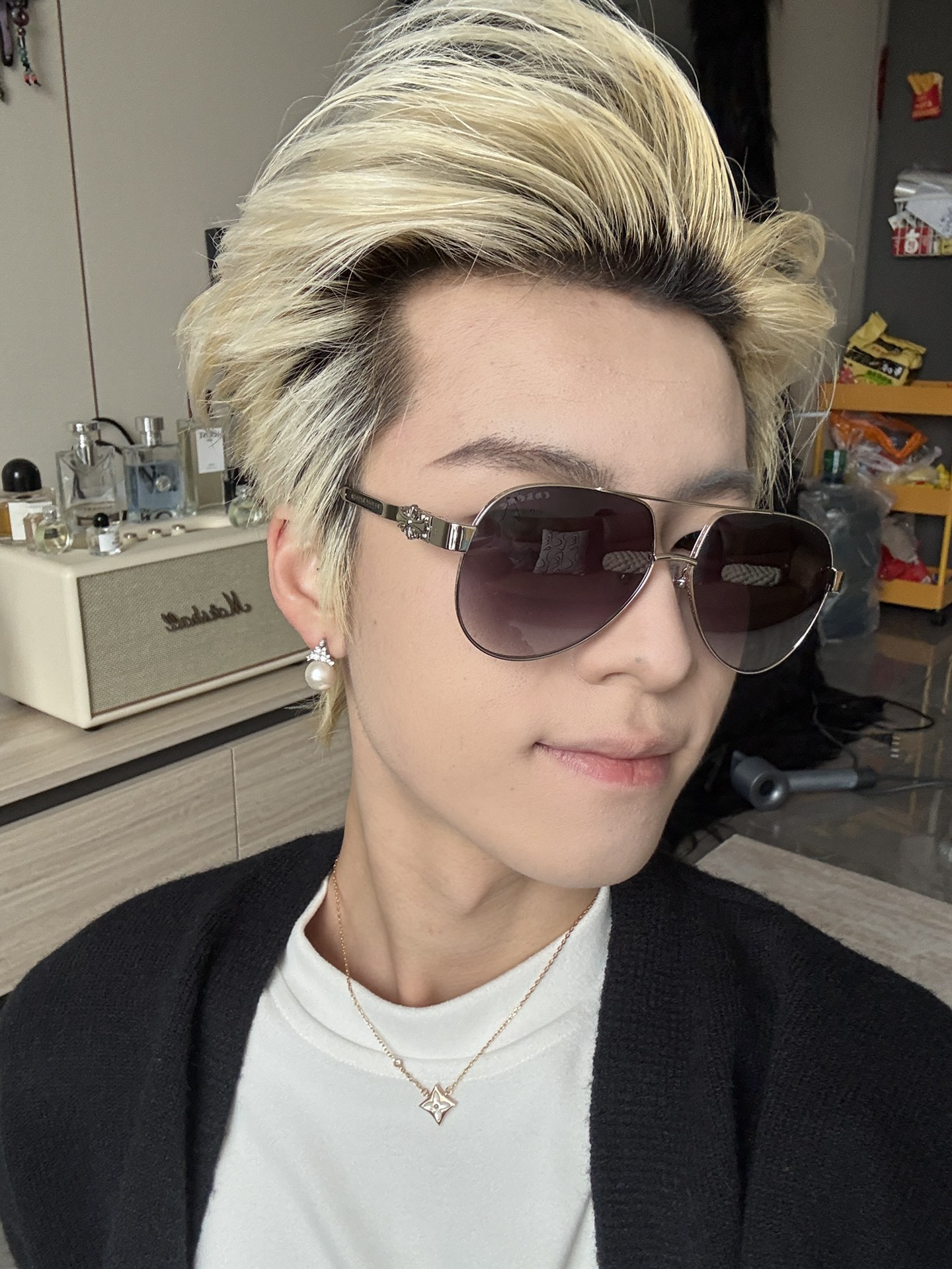   新款 CH8013 眼镜界的爱马仕 Chromehearts 克罗心眼镜 男女款太阳镜 金 镜架 顶