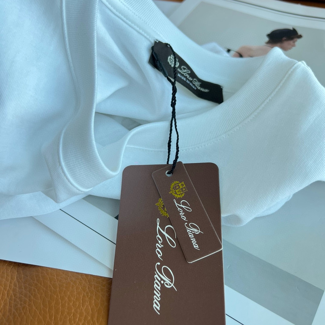 LoroPiana 100% Cotton T-shirt: Spring/Summer Update in White/Green/Black/Military Green - 图片 3
