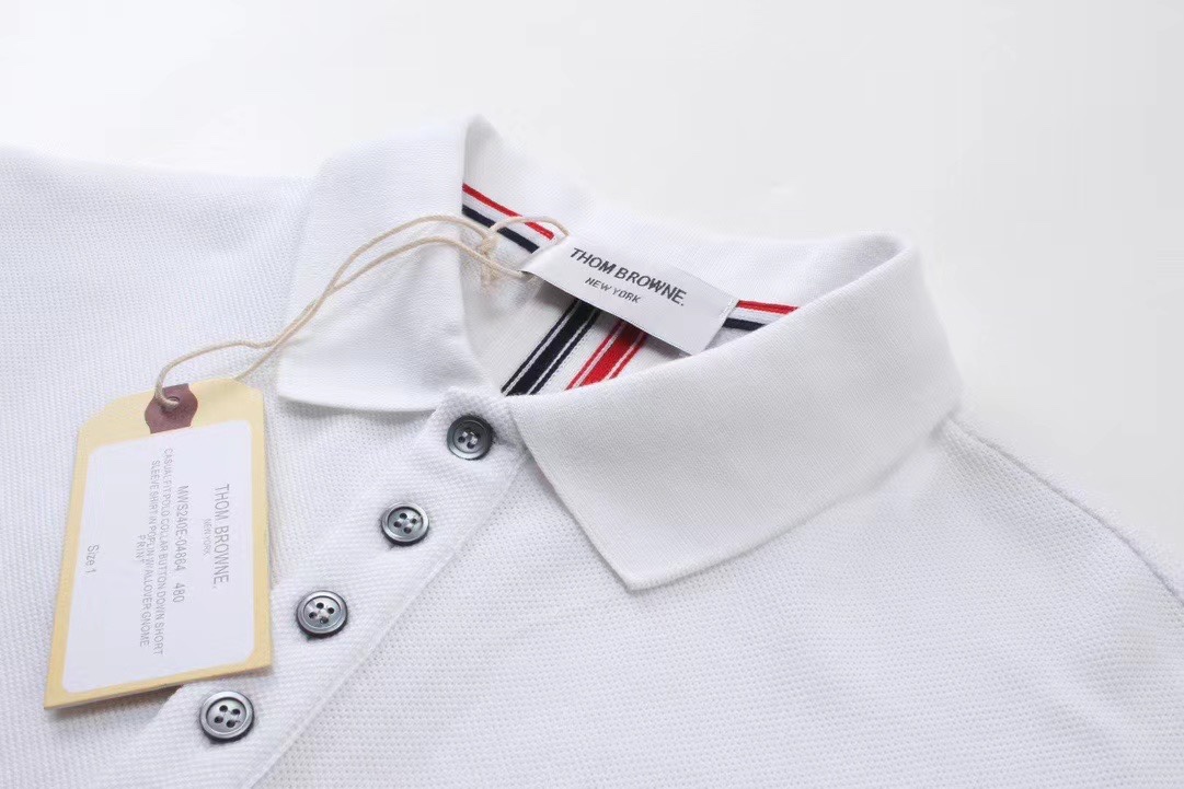 ThomBrowne Polo Shirt: Post-TB Knitting Short Sleeves, 240g Groundware, Unique Design - 图片 4