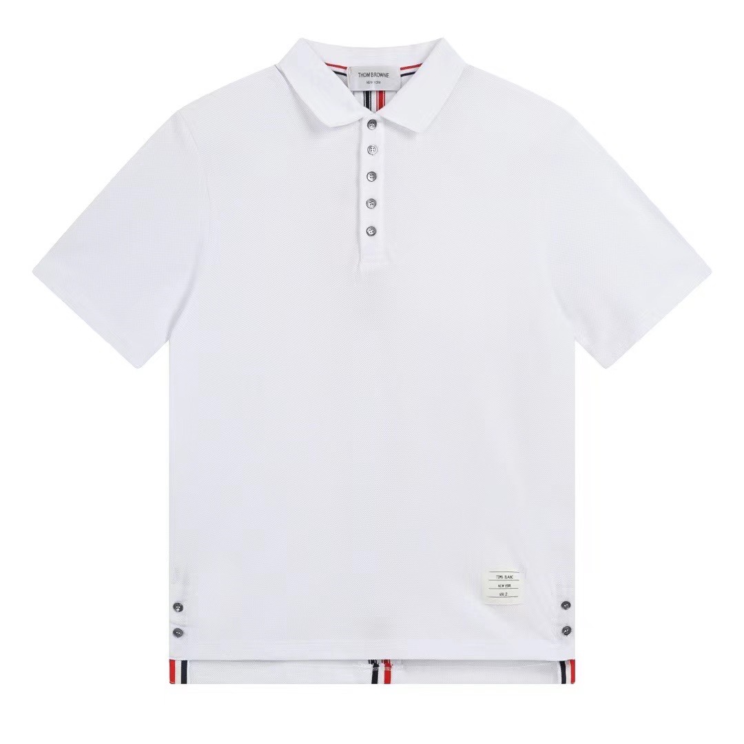 ThomBrowne Polo Shirt: Post-TB Knitting Short Sleeves, 240g Groundware, Unique Design - 图片 2