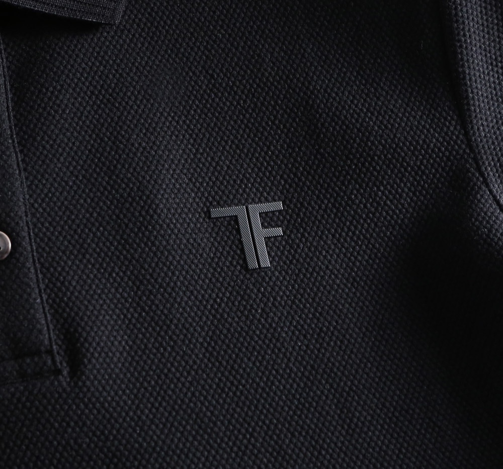 “Tom Ford Men’s Silicon Polo Shirt: Black, White, Grey, M-XXXL Sizes Available” - 图片 5