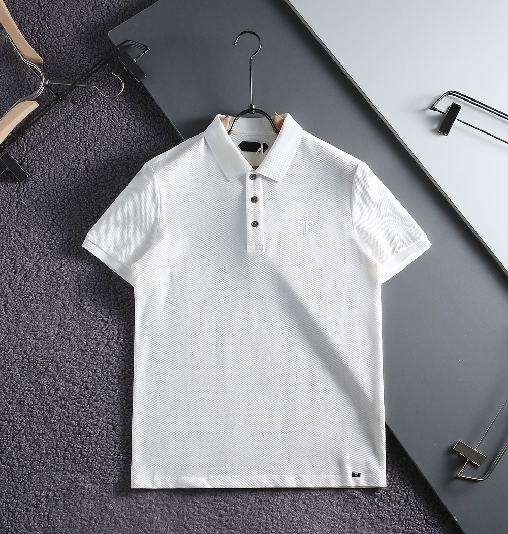 “Tom Ford Men’s Silicon Polo Shirt: Black, White, Grey, M-XXXL Sizes Available”