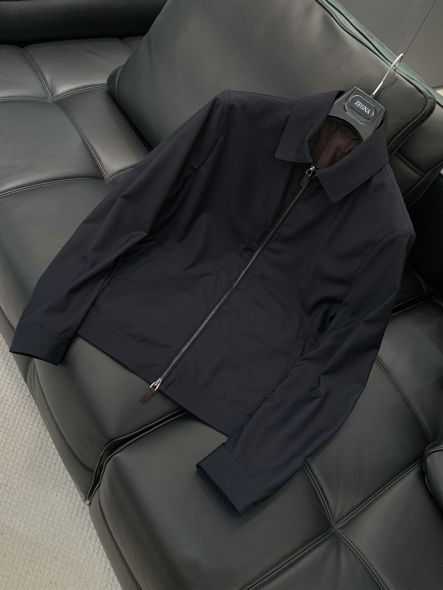 ，杰尼亚 Zegna，2025春季最新品，专柜同步有售，原单狠货，时尚休闲夹克翻领外套，采用进口原版面料