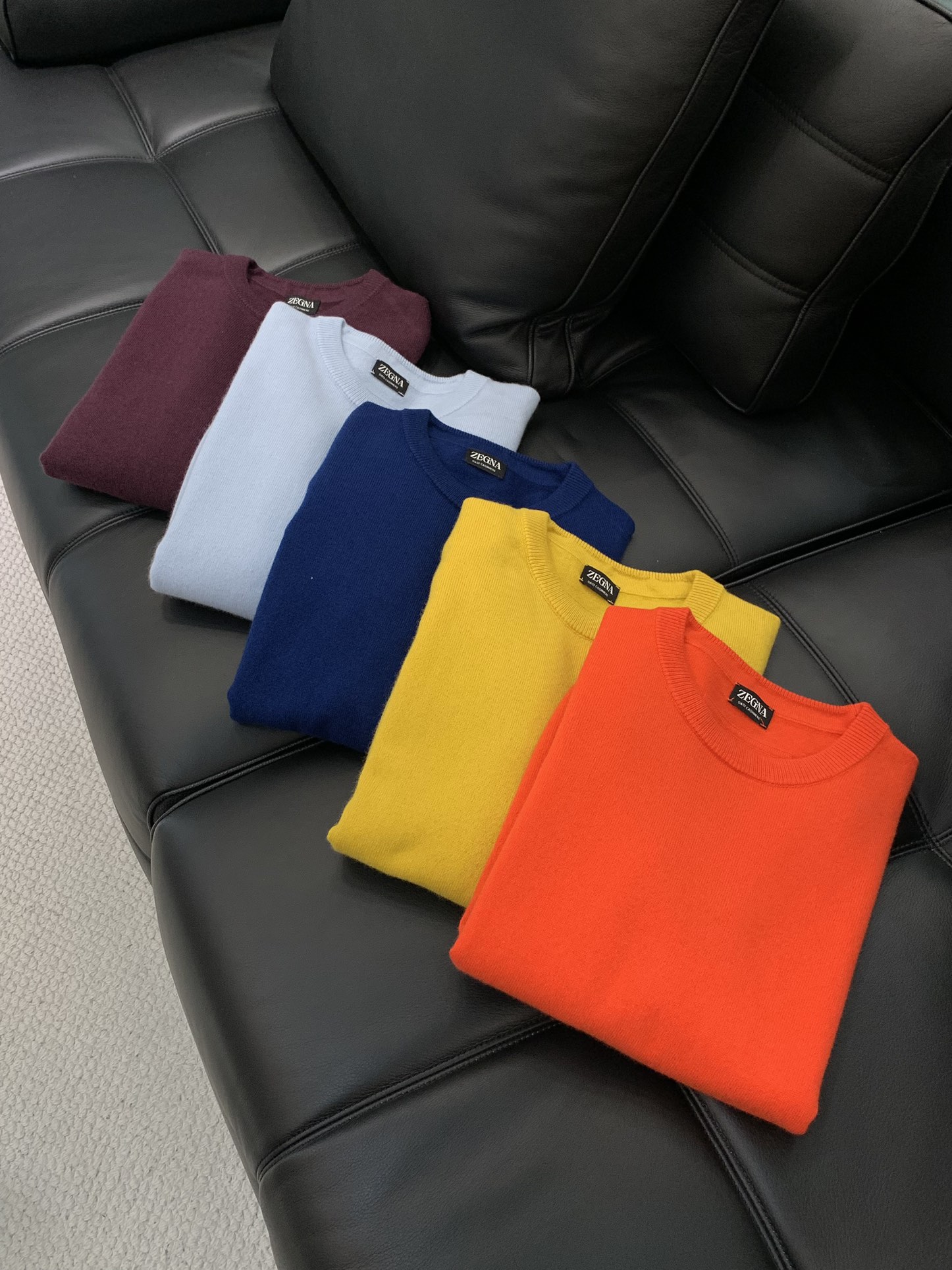 ，杰尼亚 Zegna，2025春季最新品，专柜同步有售，原单狠货，时尚休闲圆领长袖针织毛衣，采用进口原版