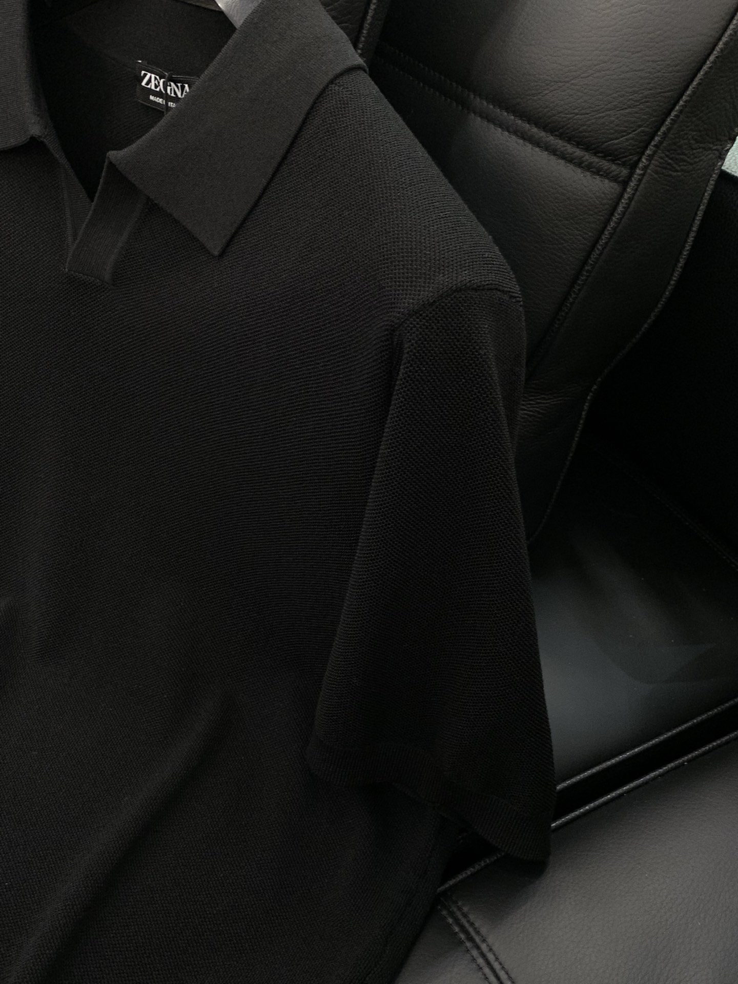 ，杰尼亚 Zegna，2025春夏最新品，专柜同步有售，原单狠货，时尚休闲翻领针织短袖T恤，采用进口原版