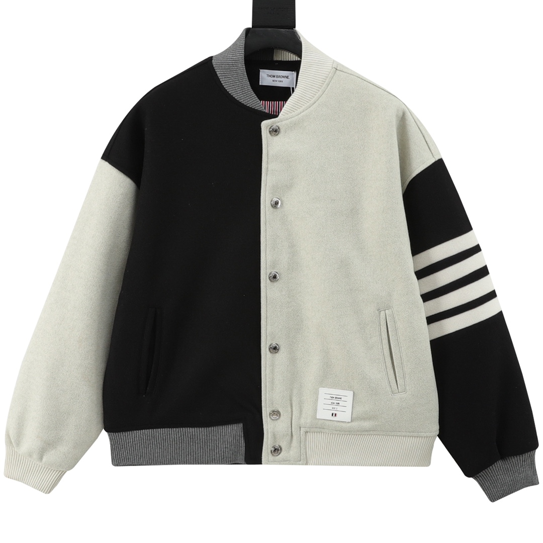 Thom Browne/汤姆布朗 拼接四杠棒球服夹克外套