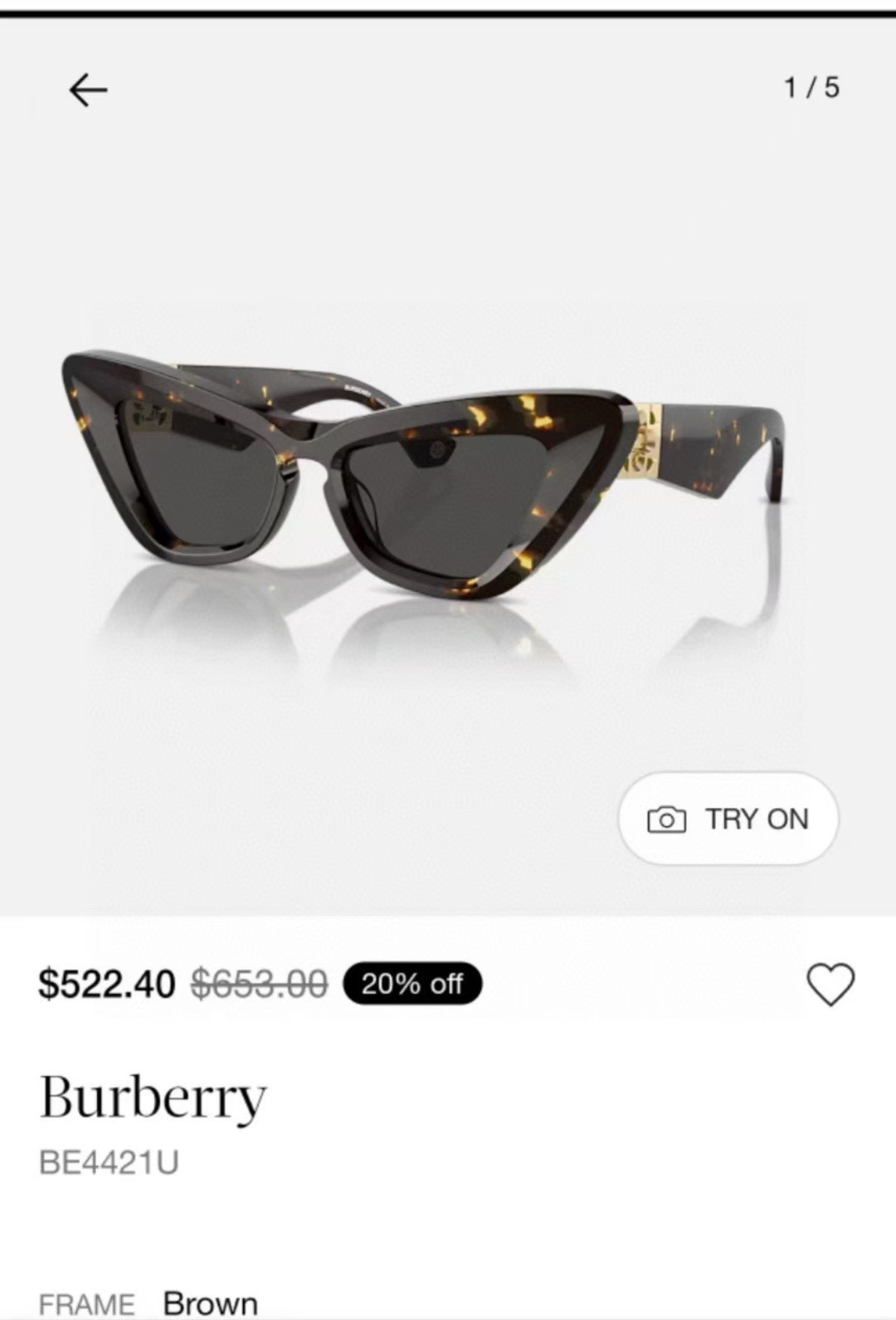  ‼️ 官网图 BURBERR*✨ 巴家 BE4421U Size：51口18-130 女款太阳眼镜得意