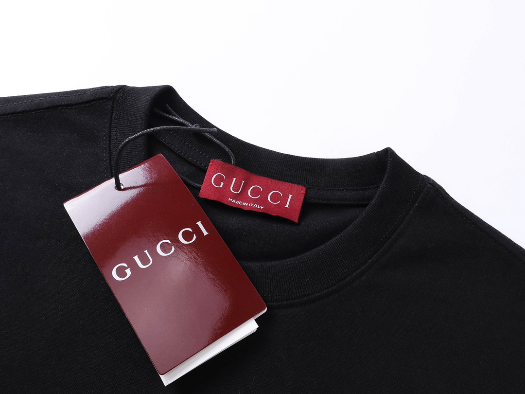 古驰/Gucci 夏季新品 织带字母印花圆领短袖T恤