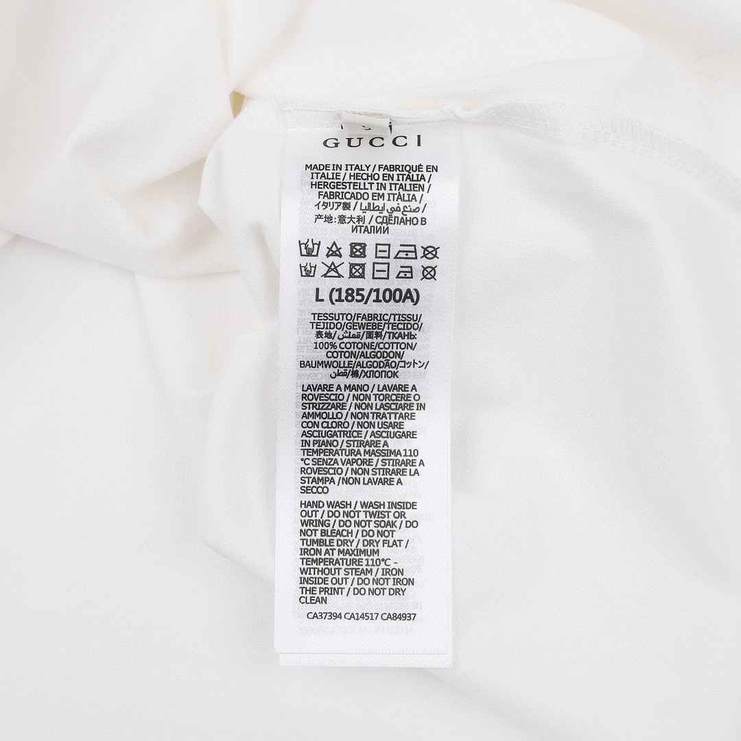 古驰/Gucci 夏季新品 双G互扣红蓝条纹腰带圆领短袖T恤