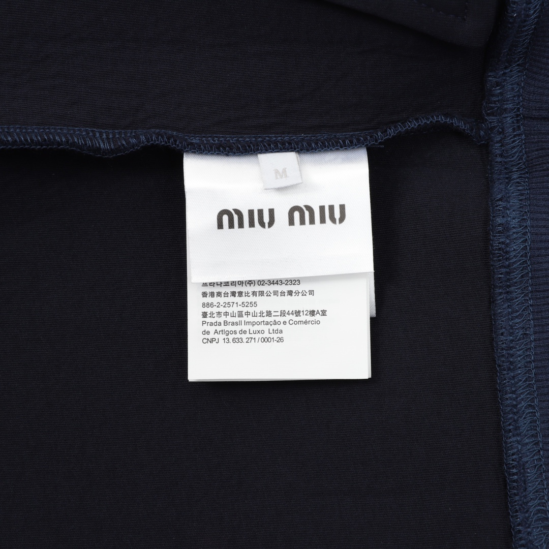 Miu Miu/缪缪 字母贴绣空气层拉链夹克外套