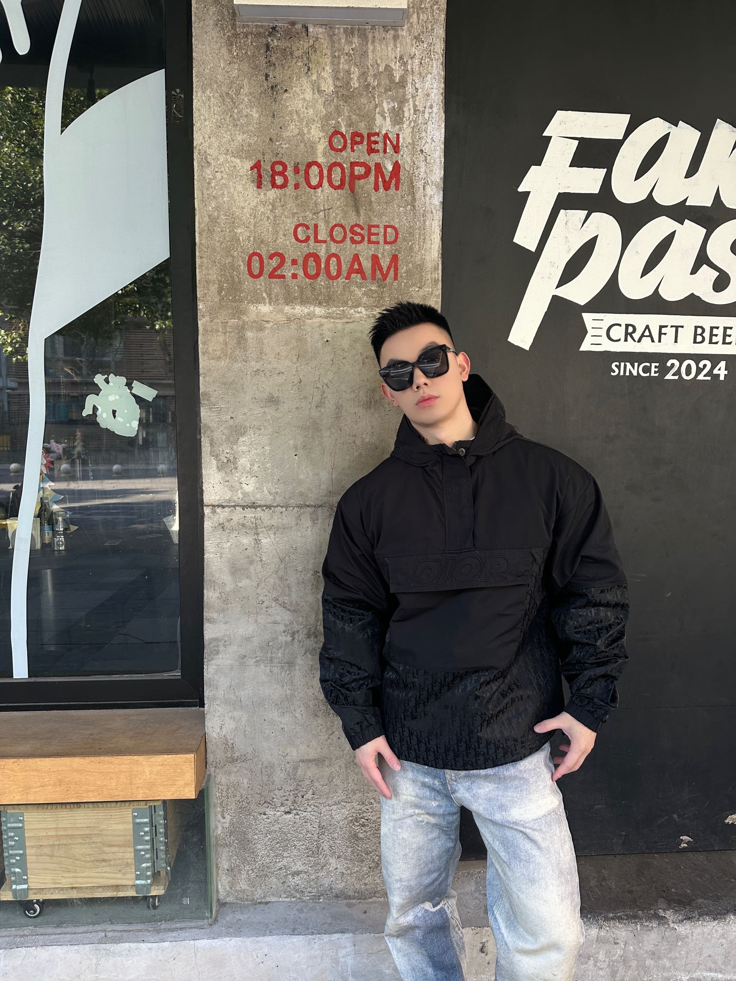 DIOR/迪奥  半拉链刺绣满印冲锋衣外套 上身效果#