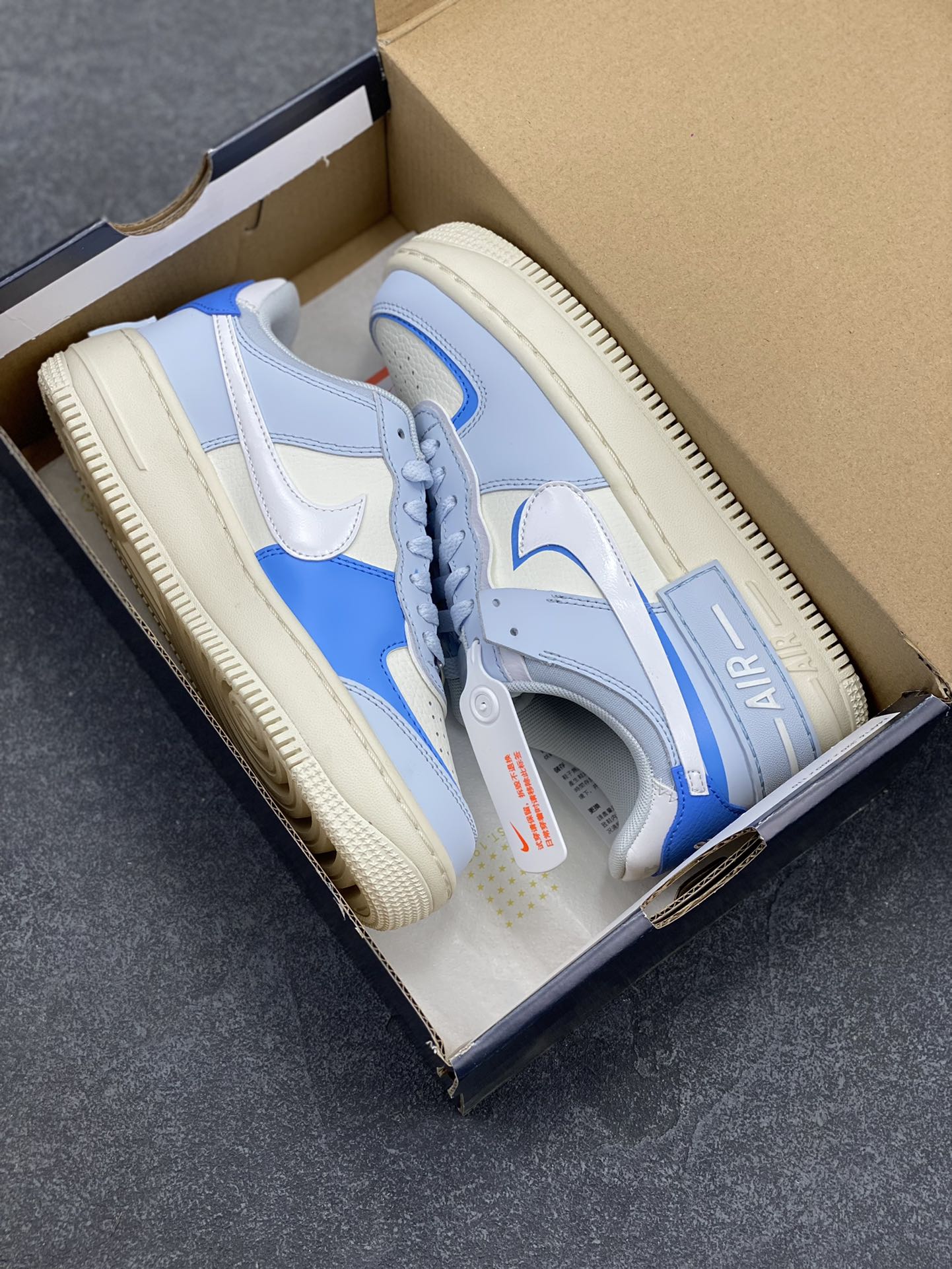 图片[9]-NK Air Force 1 Shadow 轻量增高低帮百搭板鞋\”拼接马卡龙\” 全新少女系解构主义设计双层轻量EVA发泡中底+防滑RB橡胶外圈底鞋底 原楦头原纸板 打造纯正空军版型 专注外贸渠道 全掌内置蜂窝气垫 原盒配件 原厂中底钢印、拉帮完美 货号：DZ1847-400 尺码：35.5 36 36.5 37.5 38 38.5 39 40 40.5 41 42-选品中心