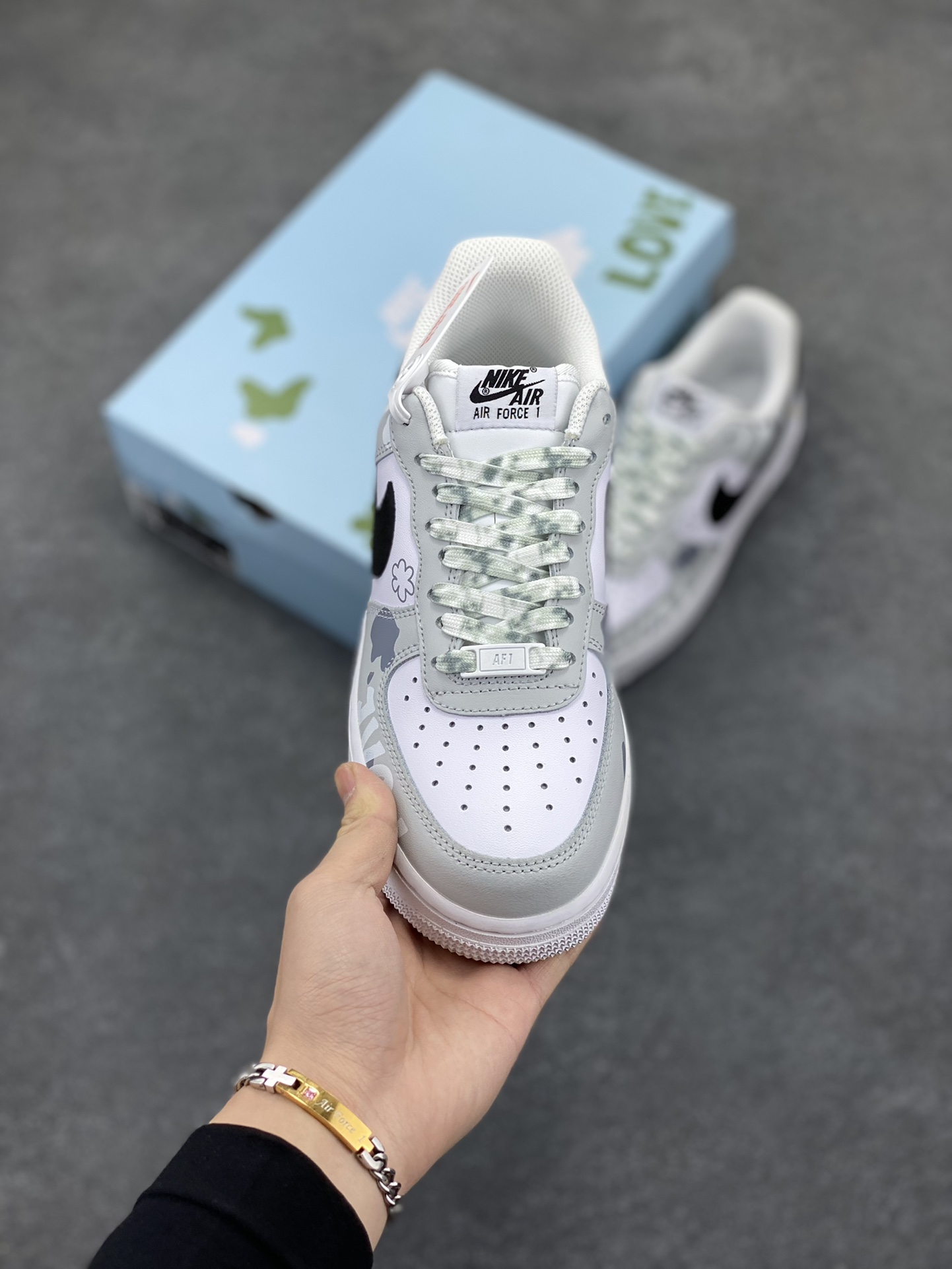 图片[2]-Nike Air Force 1 Low’07 灰白花配色 空军一号低帮休闲板鞋 定制皮料 原厂3D打印 定制鞋盒 原楦原纸板 纯正空军版型 内置全掌气垫 货号：CW2288-665 尺码：36 36.5 37.5 38 38.5 39 40 40.5 41 42 42.5 43 44 44.5 45-选品中心