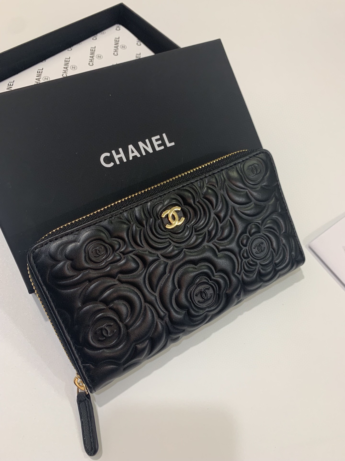 Chanel香奈儿 山茶花羊皮財布 高品質専柜款