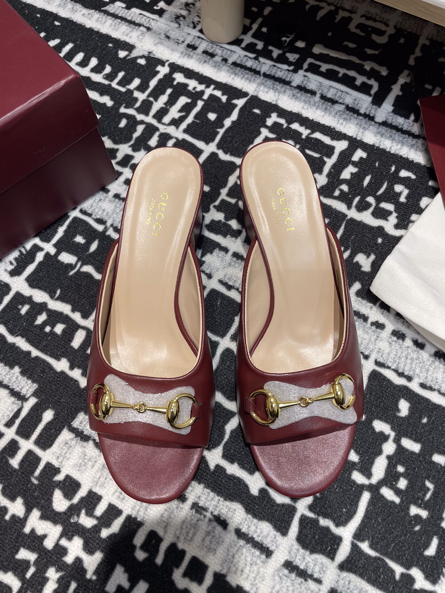 Gucci Women's Jordaan Leather Heeled Mules with Horsebit Detail