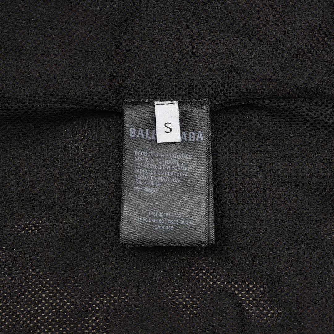 Balenciaga/巴黎世家 刺绣立领半拉链格纹夹克外套