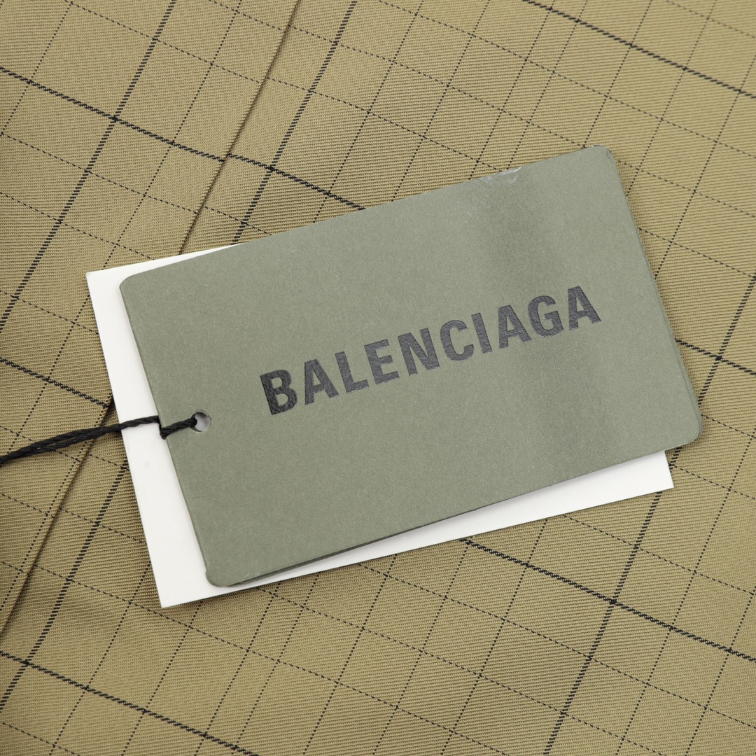 Balenciaga/巴黎世家 刺绣立领半拉链格纹夹克外套
