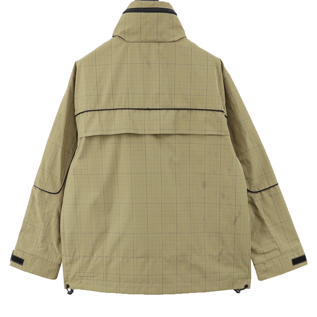 Balenciaga/巴黎世家 刺绣立领半拉链格纹夹克外套