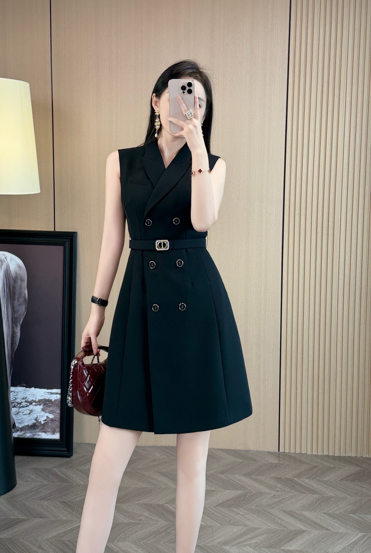 NO:307621,Model number G25021767 Dio* newest high-end custom double-breasted decorative slim-fitting sleeveless suit dress with belt!  Purple, black, (Size S bust 84, waist 70, skirt length 87), dior, skirts, business suit, alexander wang19860909款号G25021767 Dio*新款 高端定制双排扣装饰修身显瘦无袖西装连衣裙配腰带！紫色、黑色、（S码胸围84,腰围70,裙长87）,,dior,skirts,business suit,alexander wang,Women's clothing