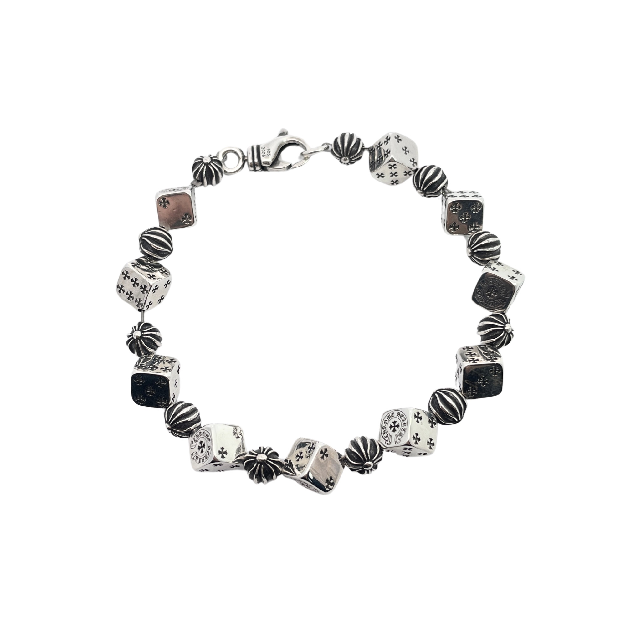 NO:114891,Croxin Dice Cross Bracelet Super Heavy Diet Different from another dice You will win every bet Size: 16/18/20cm, jewelry quality, chrome hearts, bracelet19860909克罗心 骰子十字花手链 超重磅 区别另外一款骰子 逢赌必赢 尺寸size:16/18/20cm,饰品精品,chrome hearts,bracelet,Jewelry