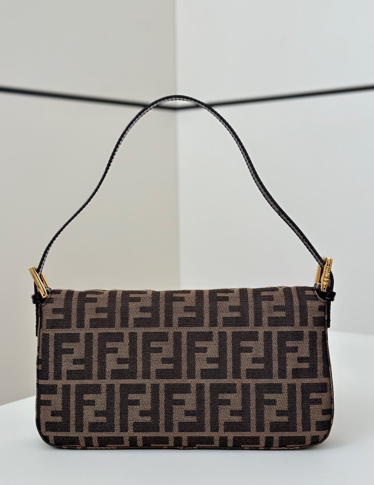 Fendi Baguette Brown Monogram Canvas Shoulder Bag with Gold Hardware 3 i1739857901 9457 1