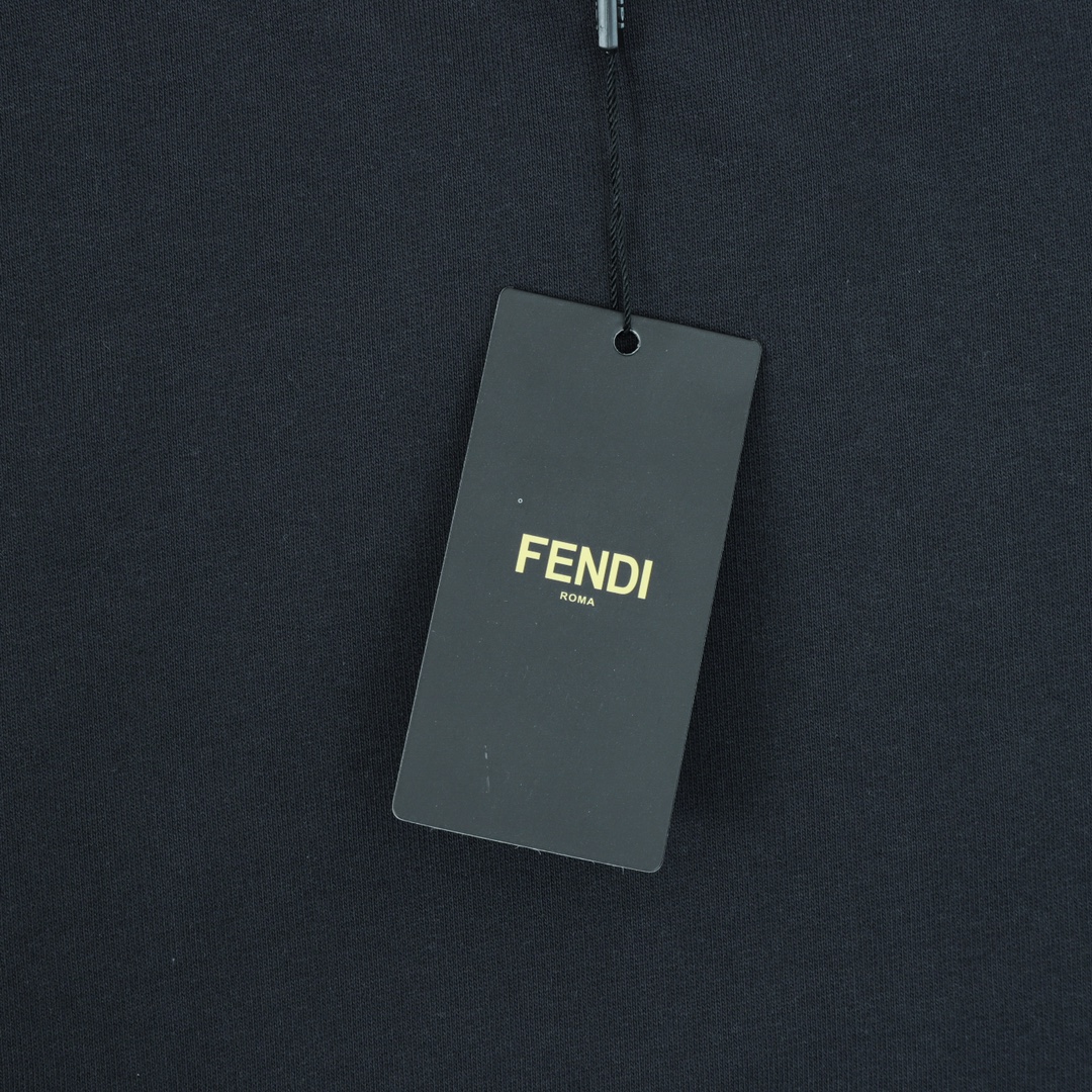 Fendi/芬迪 倒三角趣味印花拼接情侣款棉质卫衣 时尚精简又不失个性的情侣款百搭卫衣