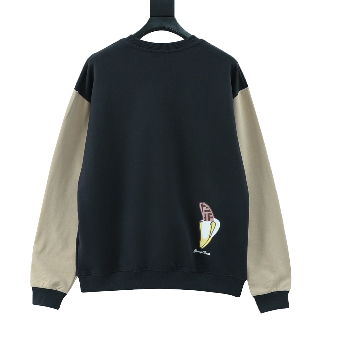 Fendi/芬迪 倒三角趣味印花拼接情侣款棉质卫衣 时尚精简又不失个性的情侣款百搭卫衣