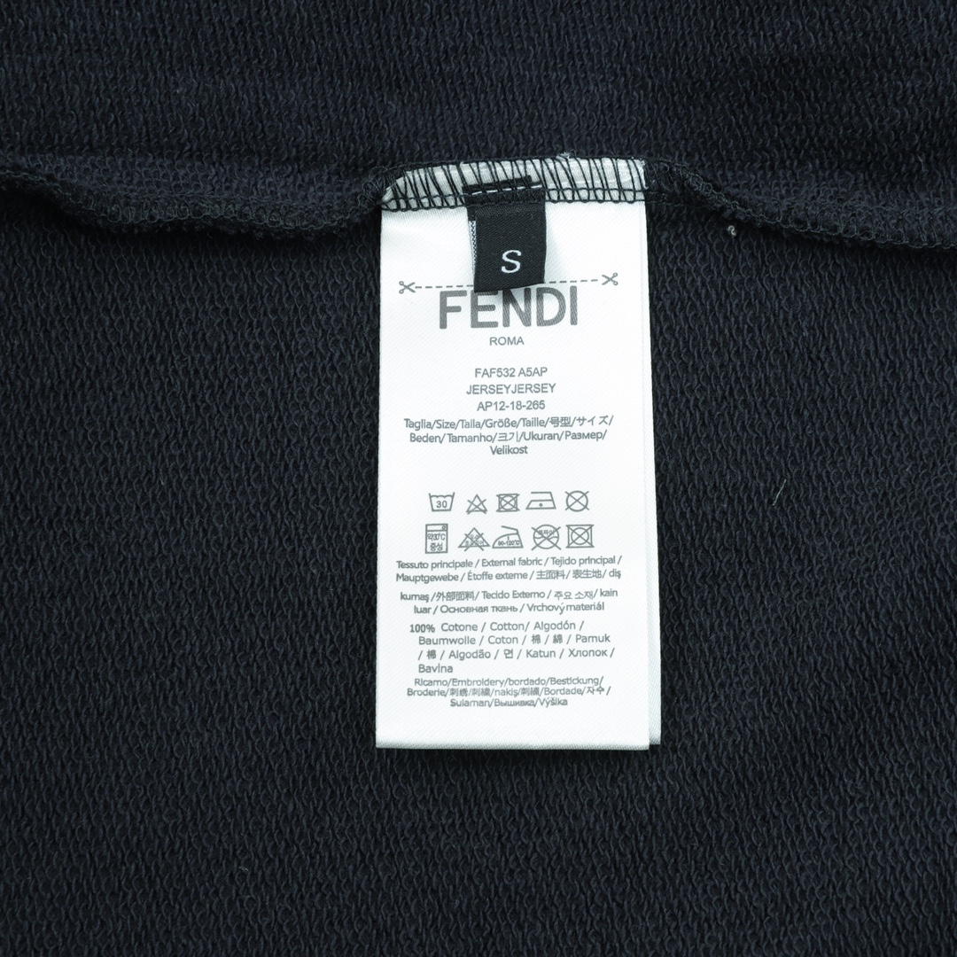 Fendi/芬迪 倒三角趣味印花拼接情侣款棉质卫衣 时尚精简又不失个性的情侣款百搭卫衣