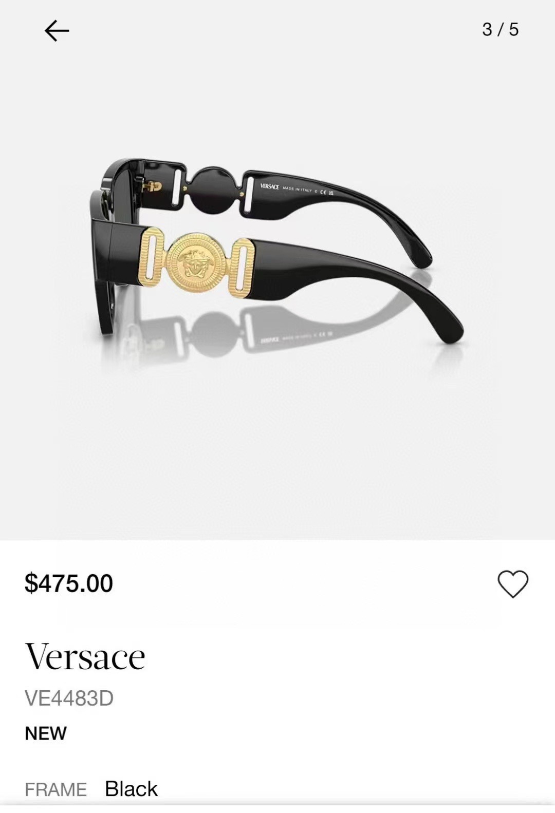  ‼️ 官网图 VERSAC*
MODEL：VE4483D
SIZE：58-15-140