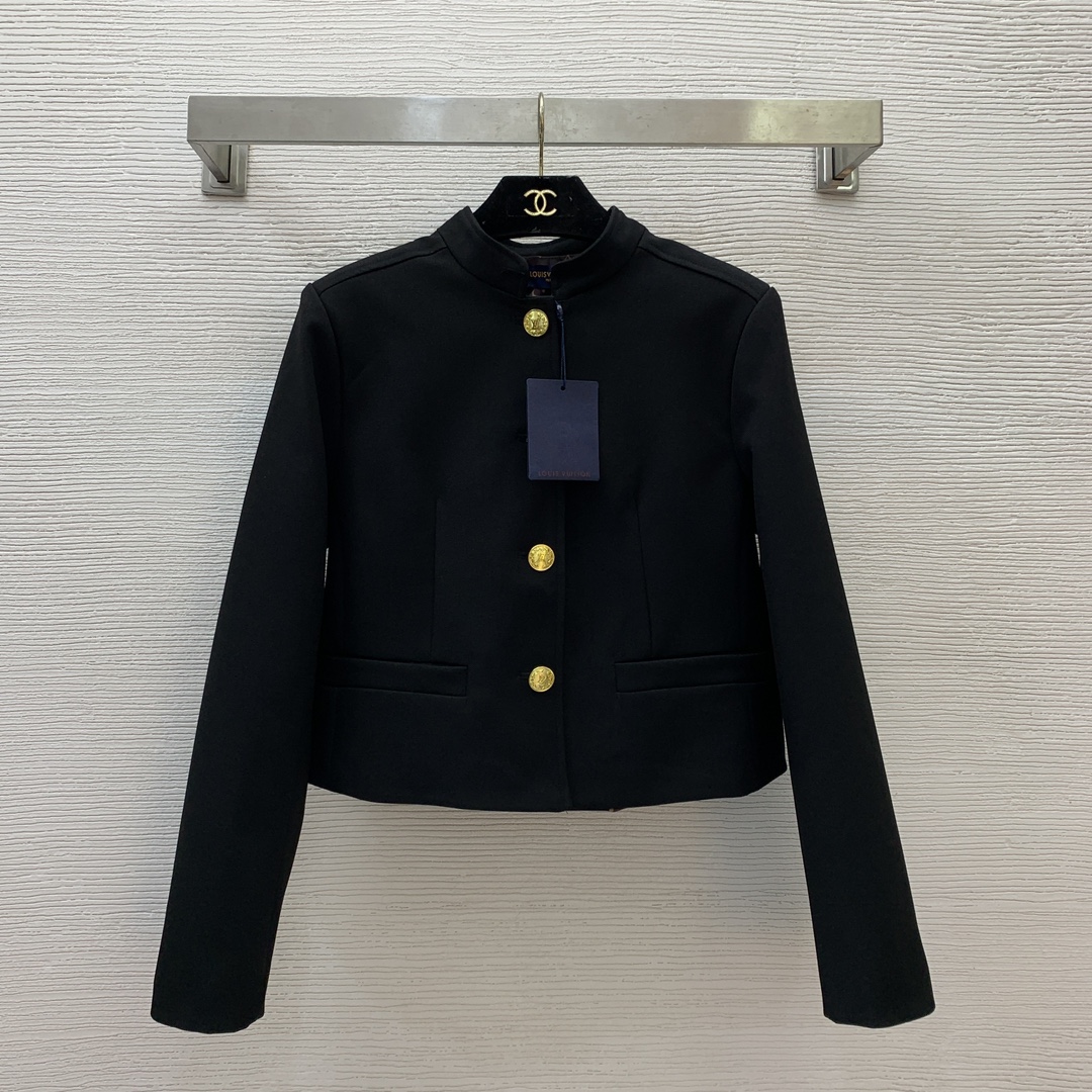 NO:308735,Model number D25021987 LOUIS*Doujia LV new style customized presbyterian lining wheat ear logo gold button fashionable short stand collar long sleeve jacket!  Black, (M size bust 92, sleeve length 61, clothing length 50), louis vuitton,louis vuitton,louis vuitton,louis vuitton,louis vuitton,jackets & coats,alexander wang19860909款号D25021987 LOUIS*驴家LV新款 定制老花内衬麦穗logo金扣时尚短款立领长袖外套！黑色,（M码胸围92,袖长61,衣长50）,,louis vuitton,louis vuitton,louis vuitton,louis vuitton,jackets & coats,alexander wang,Women's clothing