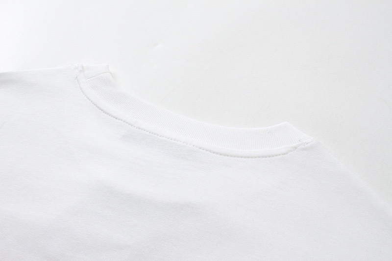 古驰/Gucci 夏季新品 橙条腰带字母印花圆领短袖T恤 黑色/白色