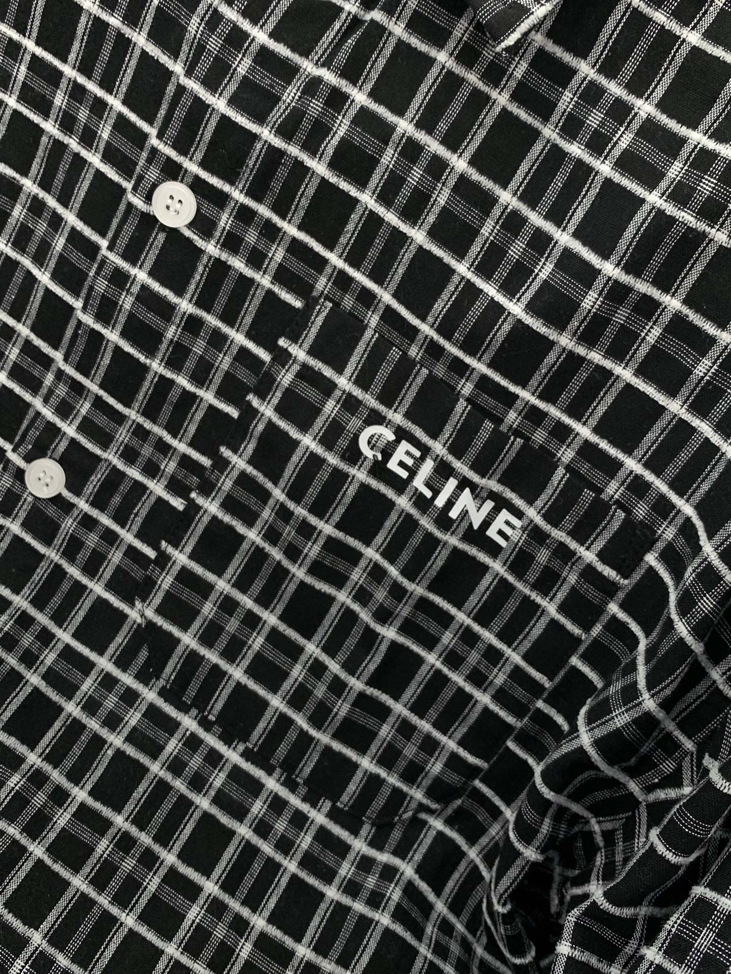，Celine 瑟琳，2025春季新品，专柜同步有售，原单狠货，时尚休闲长袖衬衫，采用进口原版面料，顶级