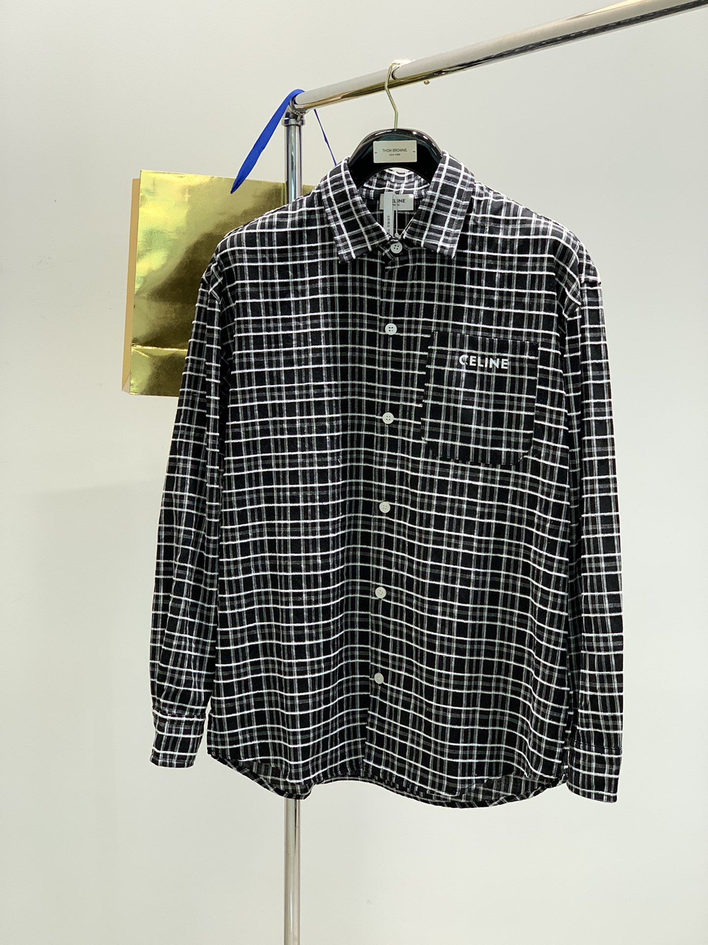 ，Celine 瑟琳，2025春季新品，专柜同步有售，原单狠货，时尚休闲长袖衬衫，采用进口原版面料，顶级
