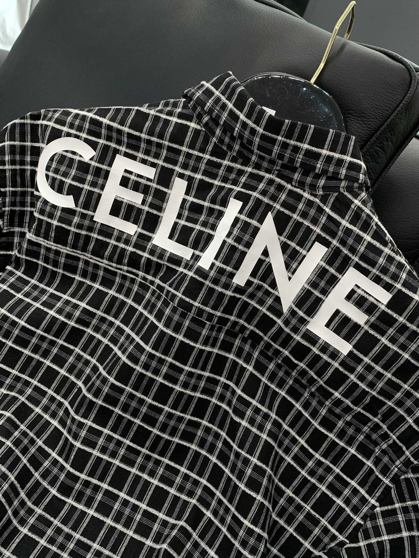 ，Celine 瑟琳，2025春季新品，专柜同步有售，原单狠货，时尚休闲长袖衬衫，采用进口原版面料，顶级