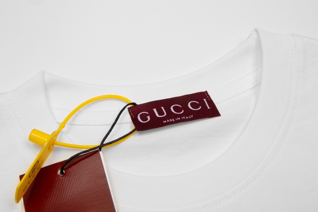 古驰/Gucci 夏季新品 立体字母刺绣圆领短袖T恤