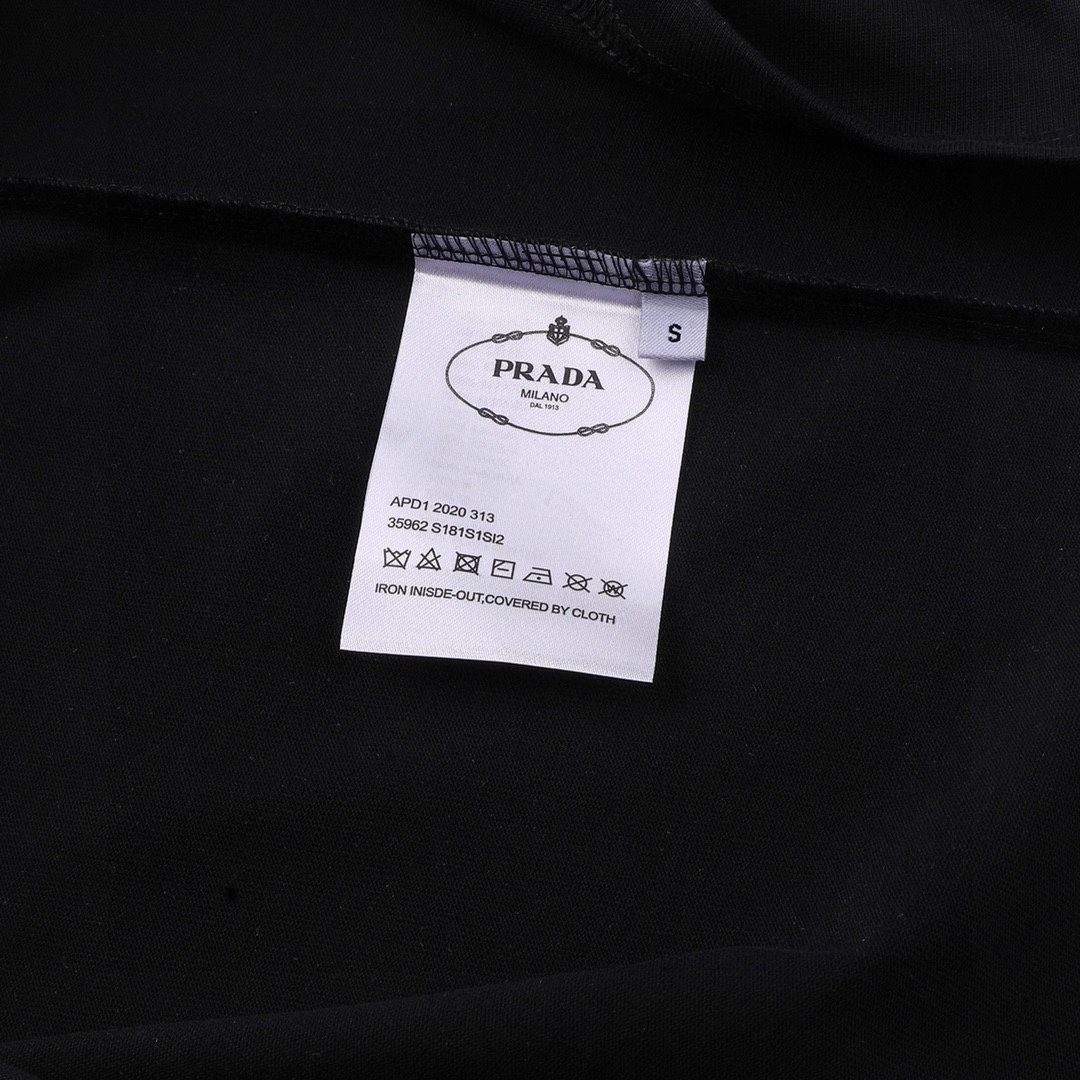 普拉达/Prada 夏季新款高端品质 经典三角字母印花圆领短袖T恤