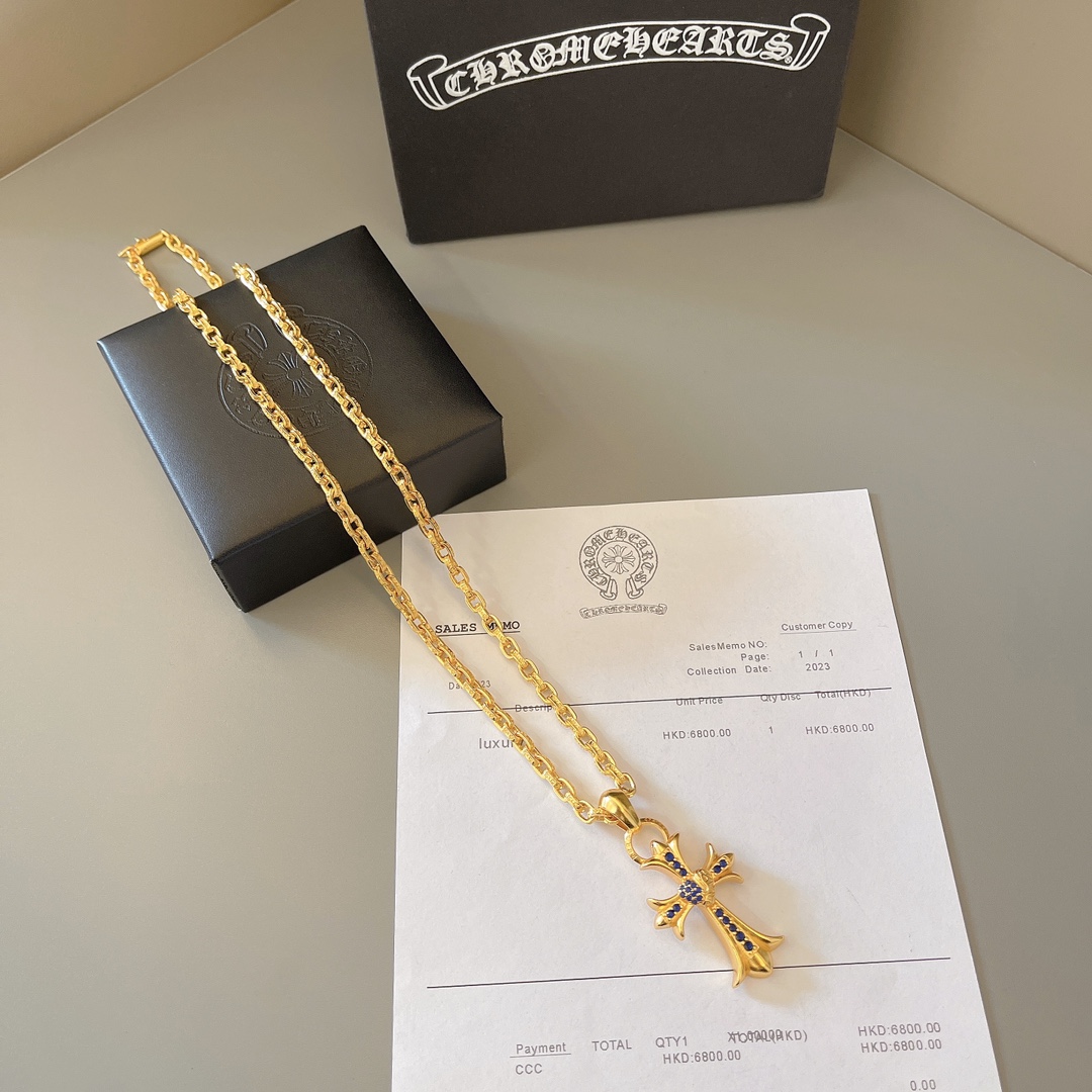 NO:109440,Too handsome and exciting the latest model Croxin, no explosion, factory direct sales, original one-to-one reproduction, Croxin necklace, size 60, jewelry boutique, chrome hearts, necklace19860909太帅爆了最新款克罗心 不爆不发 厂家直销 原版一比一复刻 克罗心项链 尺寸60,饰品精品,chrome hearts,necklace,Jewelry