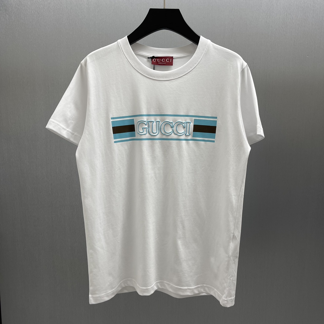🧧Camiseta de punto de algodón con estampado de bandera y cinta Gucci Size: S-XL Varias prendas de punto de la nueva te…