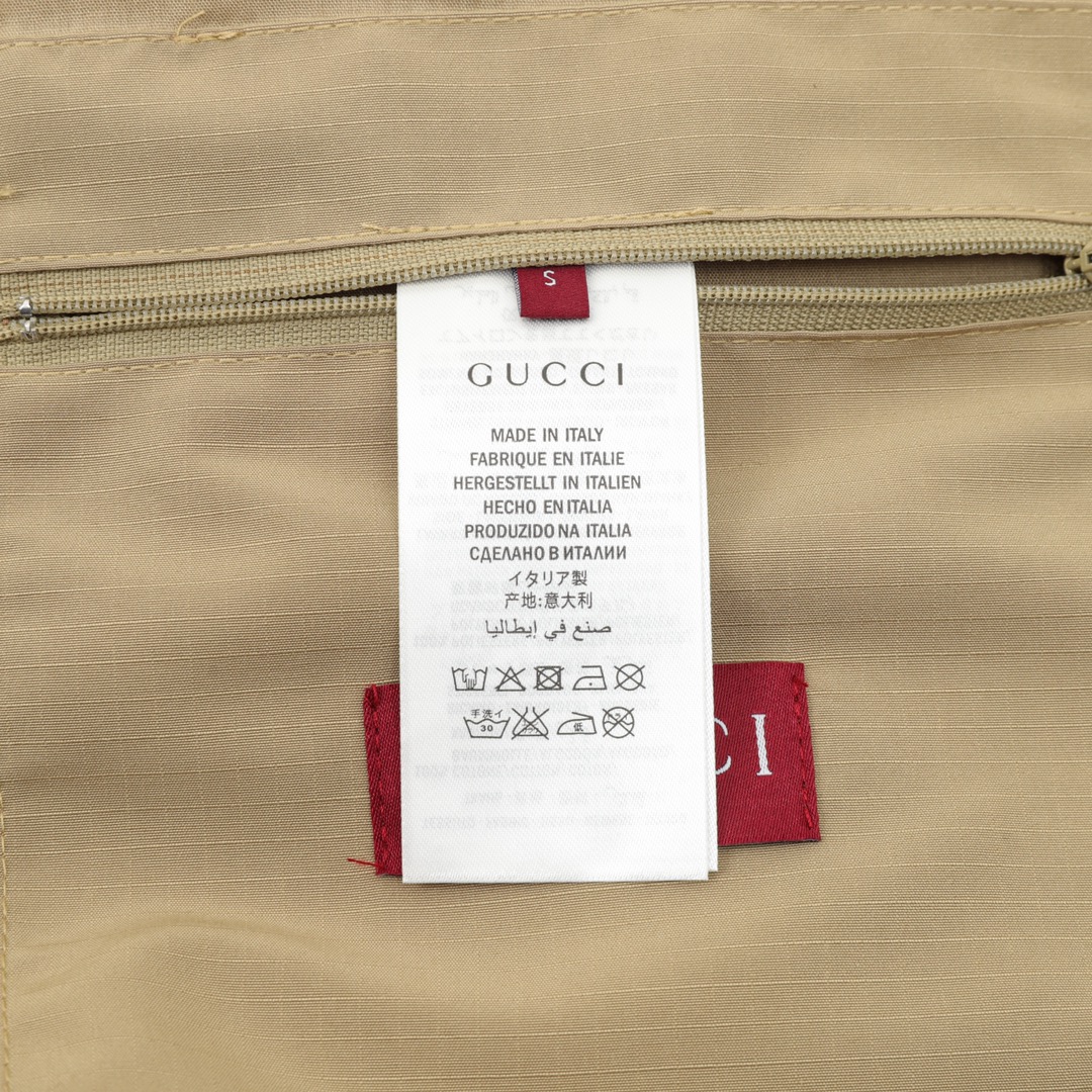 GUCCI/古驰 拼接满印老花连帽风衣外套