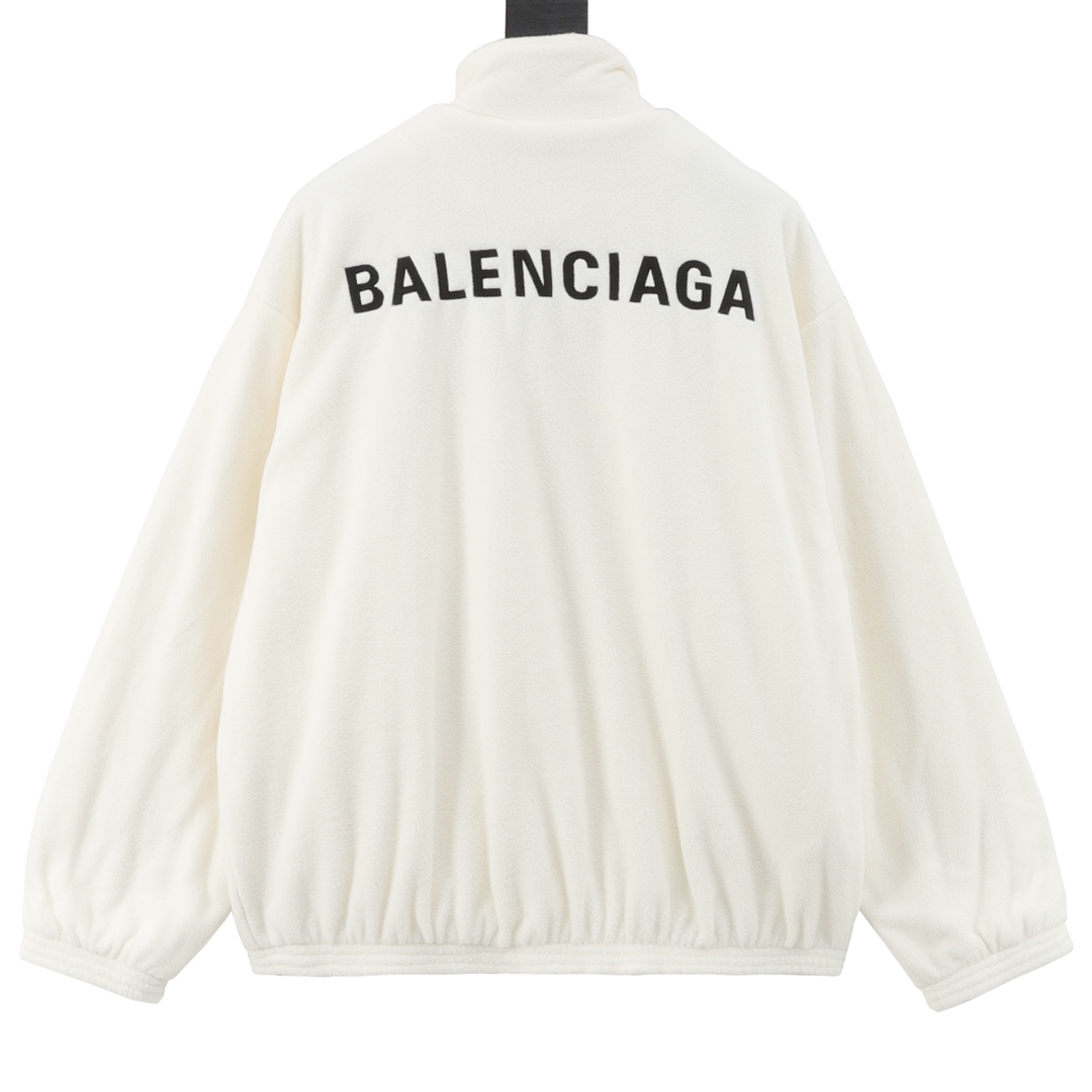 Balenciaga/巴黎世家 背后字母泰迪毛拉链外套