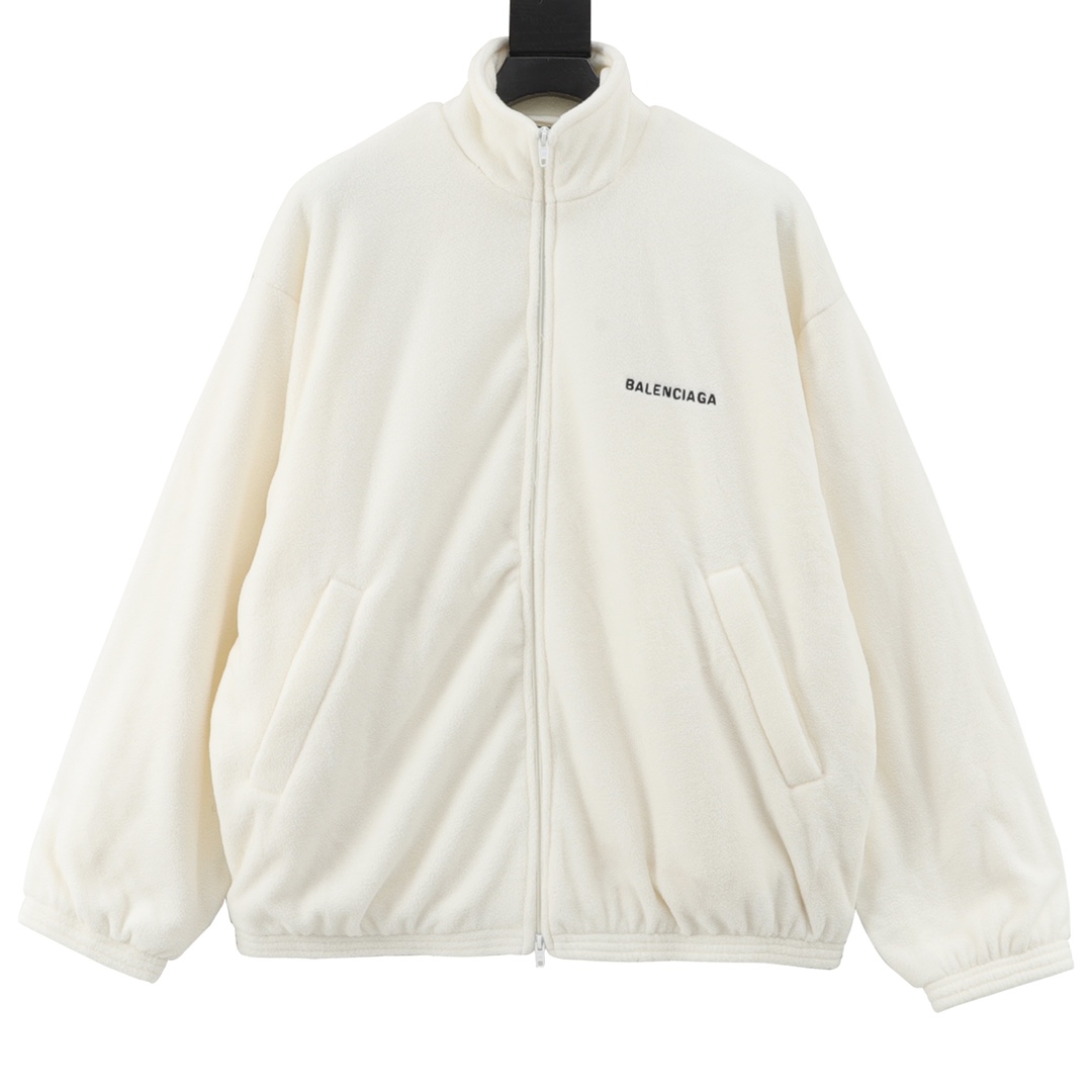Balenciaga/巴黎世家 背后字母泰迪毛拉链外套