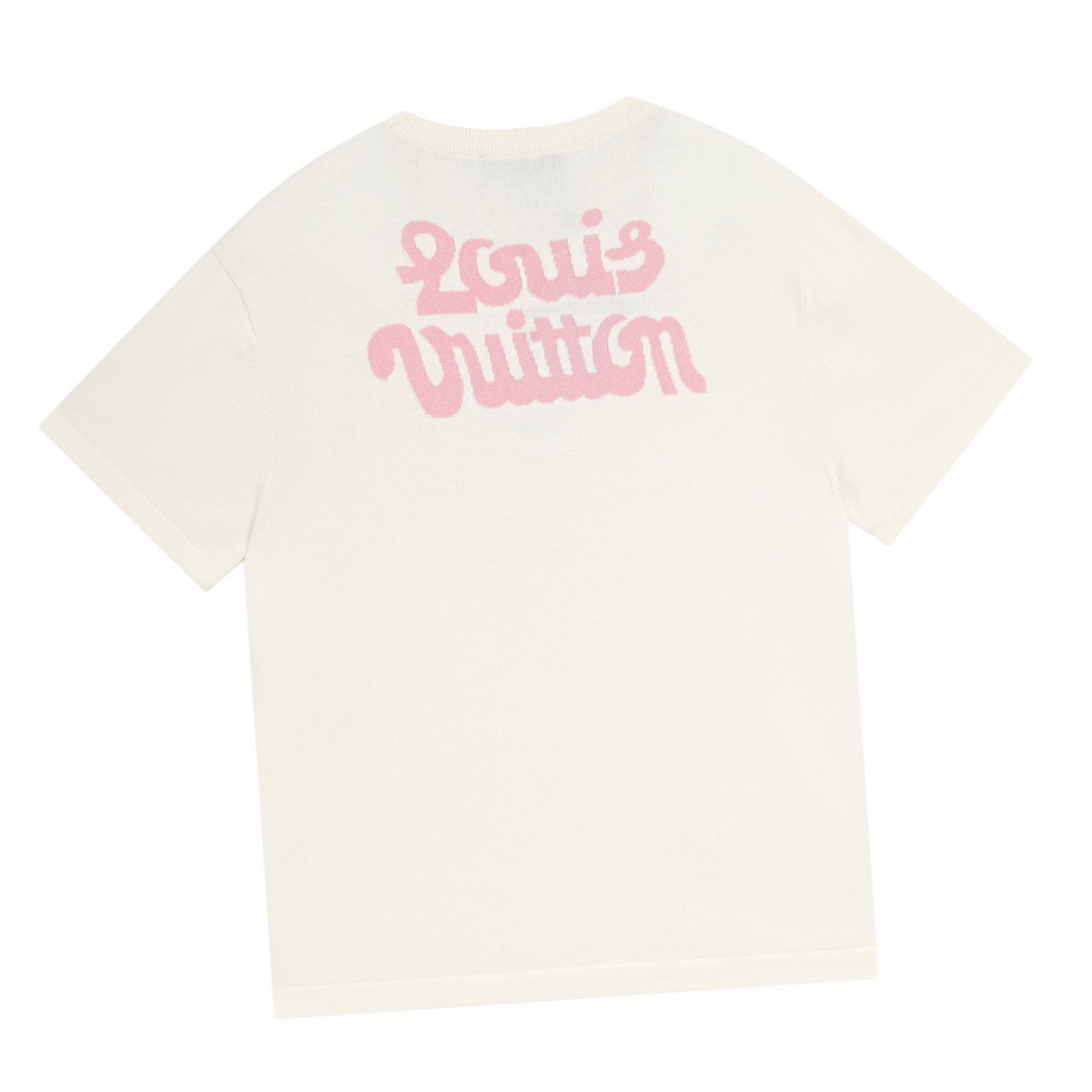 路易威登/Louis Vuitton 夏季新款 花朵棉质针织针织圆领短袖