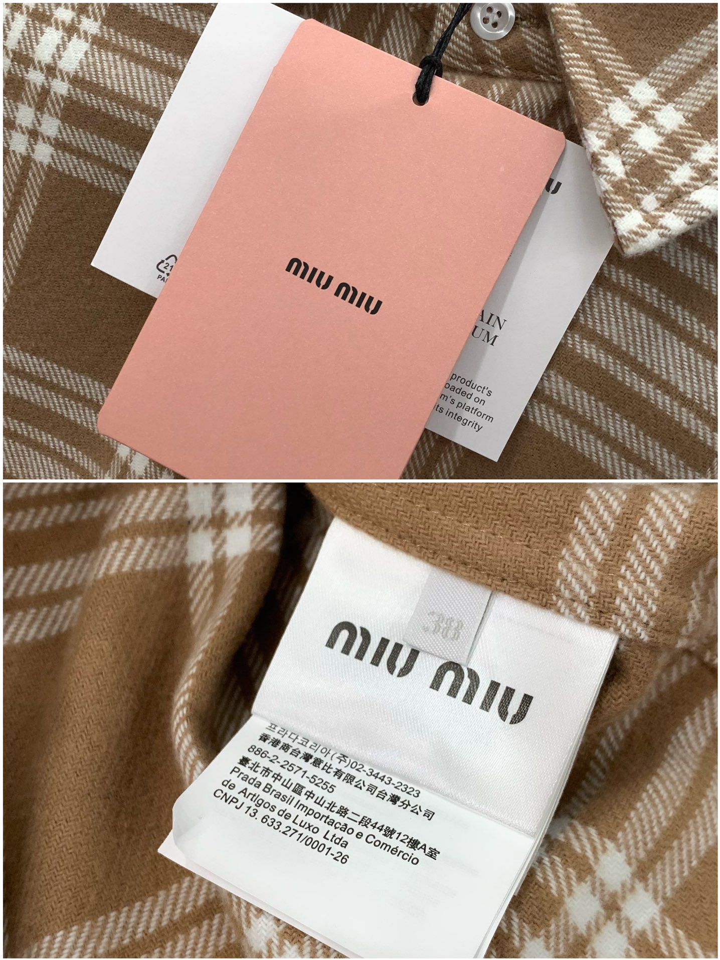 ，miu miu 2025春季最新品，专柜同步有售，原单狠货，时尚休闲衬衫外套，进口原版面料，上身舒适透