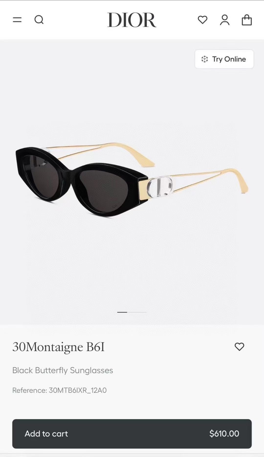  ‼️ 官网图 DIO* 这款太阳眼镜🕶️富有都市优雅风情，提升系列格调。黑色醋酸纤维镜框，搭配金色饰面