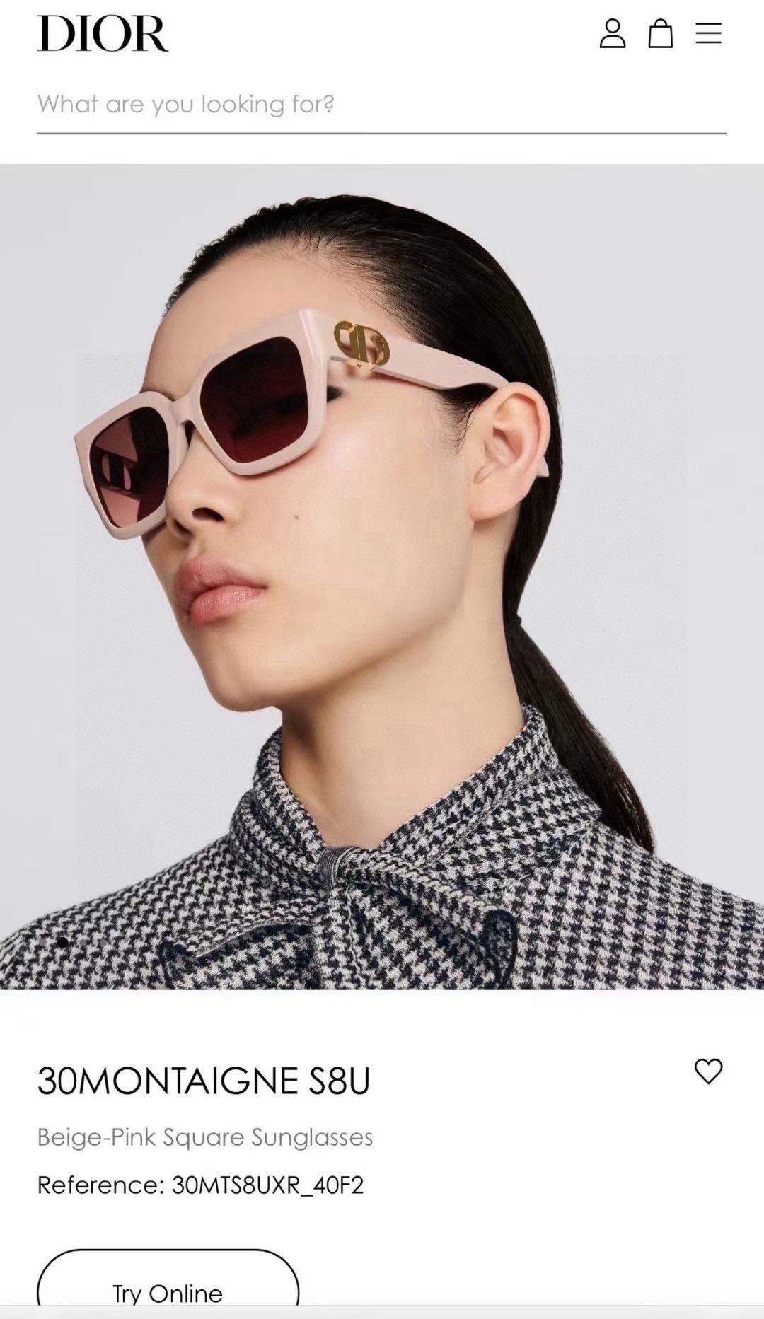  ‼️ 官网图 DIO*每付都有独立编码
Dio*30MONTAIGNE S8U
SIZE：54口19-
