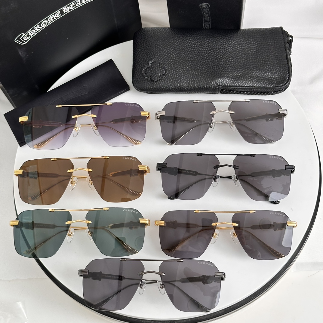   新款 眼镜界的爱马仕 Chromehearts 克罗心眼镜 男女款太阳镜 金 镜架 顶级品质墨镜 质