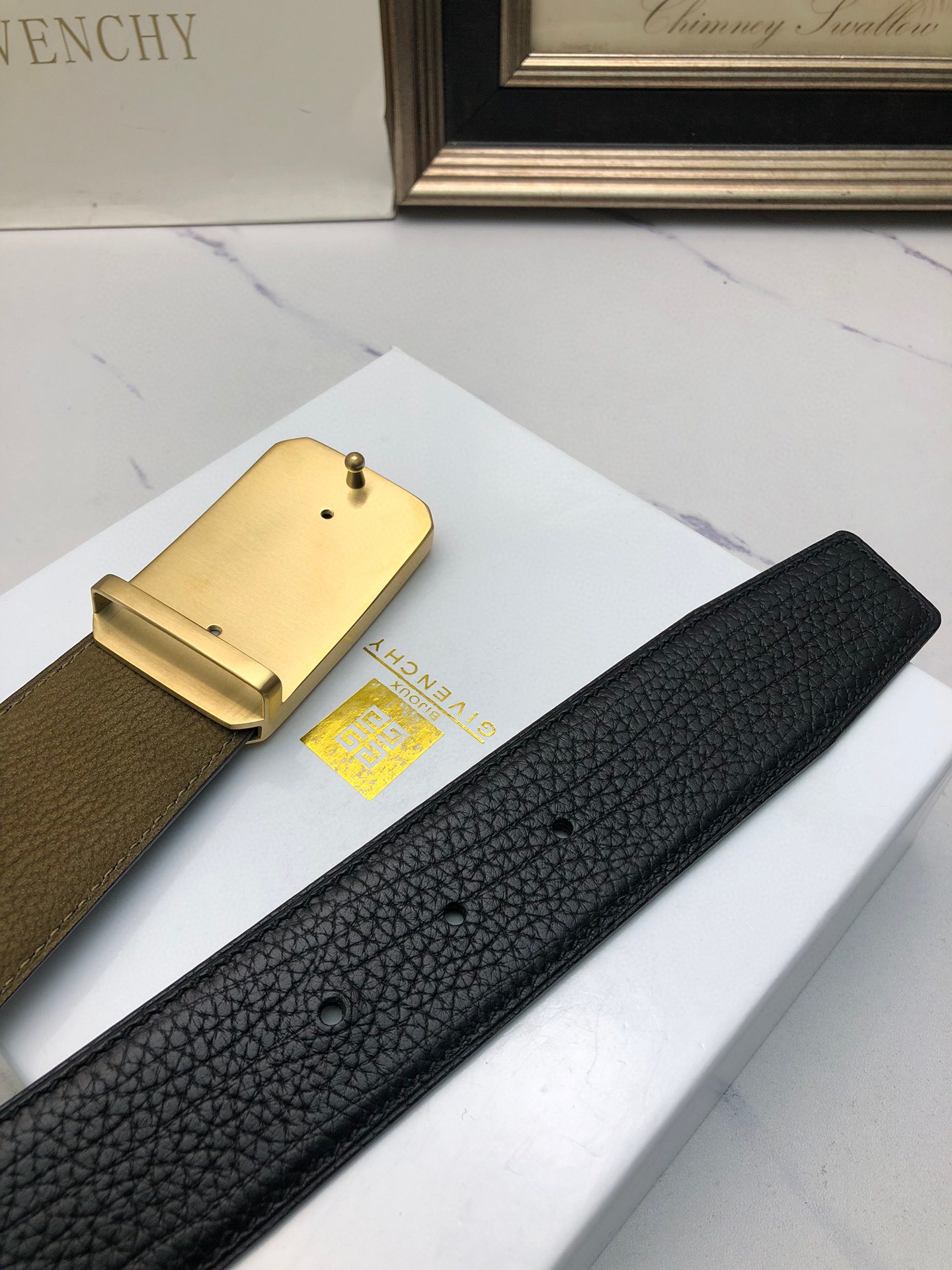 Men’s Lynch Belt with Deer Skin Lining and Symbol Decoration, 4.0 Counter Width - 图片 7