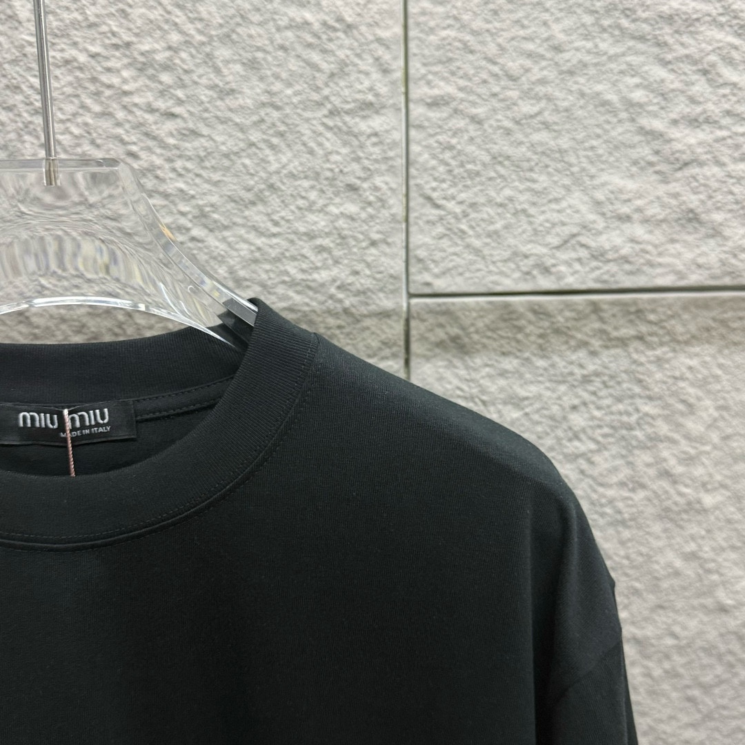 Miu Miu 2025 Spring Summer T-shirt: Logo, Custom Cotton, Sizes, Colors - 图片 7